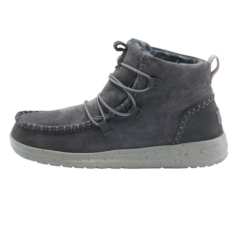 Women's Hey Dude Eloise Boots Dark Grey | WAMOF-4038