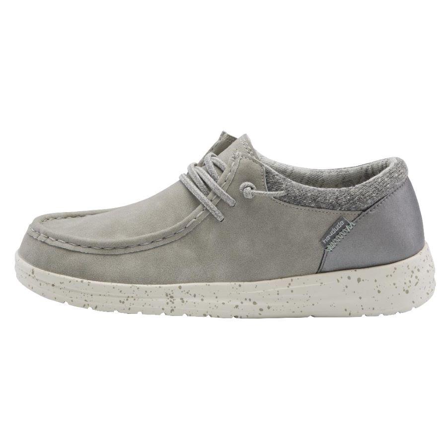 Women's Hey Dude Polly Leather Shoes Grey | KLXFD-1304