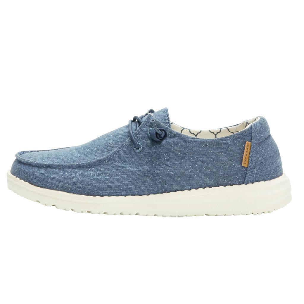 Women's Hey Dude Wendy Canvas Shoes Blue | UQVBA-4109