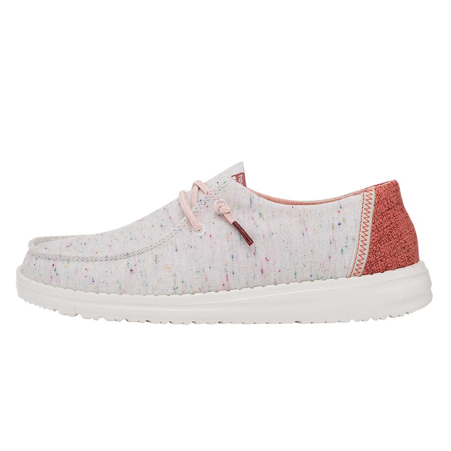 Women's Hey Dude Wendy Canvas Shoes Pink | JDLOQ-1874