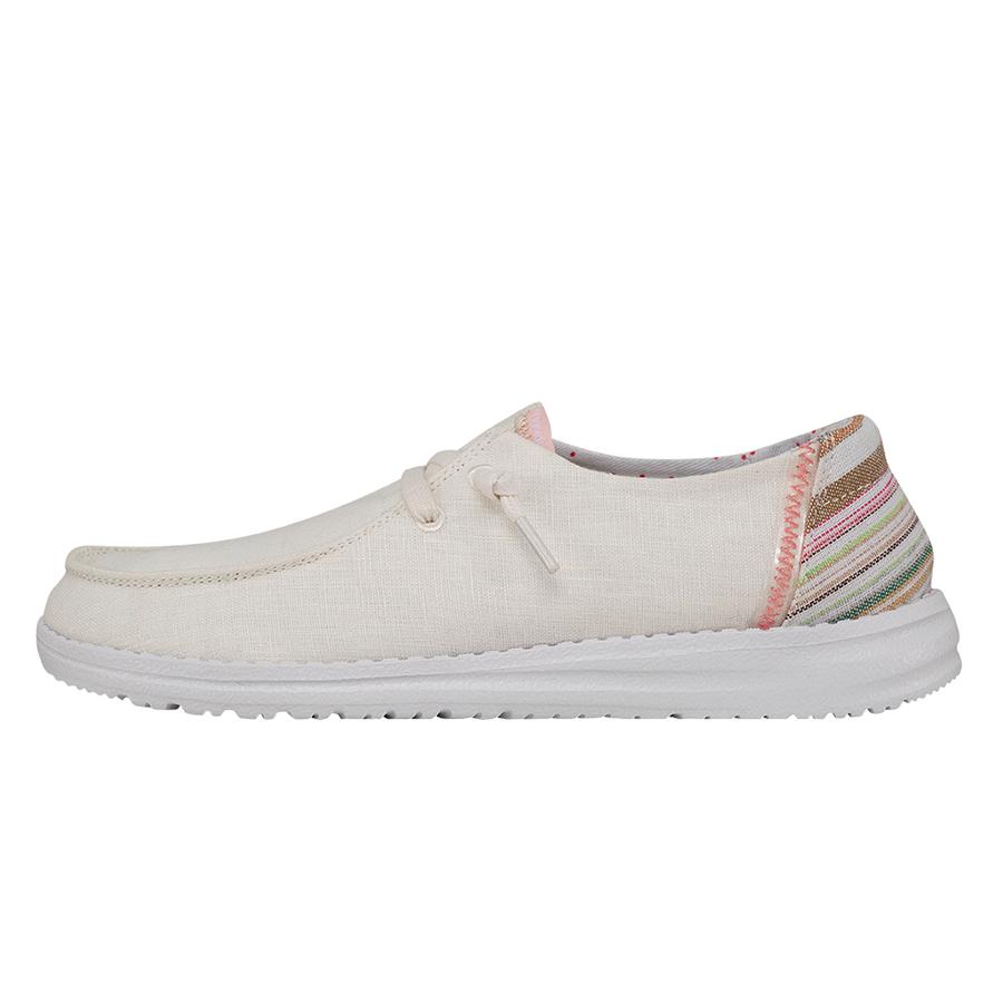 Women's Hey Dude Wendy Canvas Shoes White | ZKATX-5143