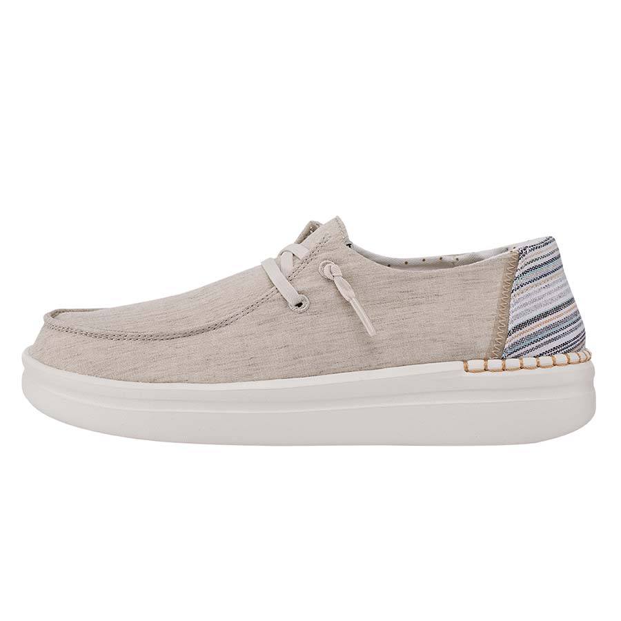 Women's Hey Dude Wendy Rise Slip On Shoes Beige | RWDBT-9842