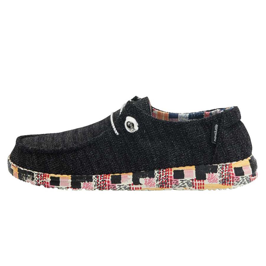 Women's Hey Dude Wendy Slip On Shoes Black | BMDOC-7562