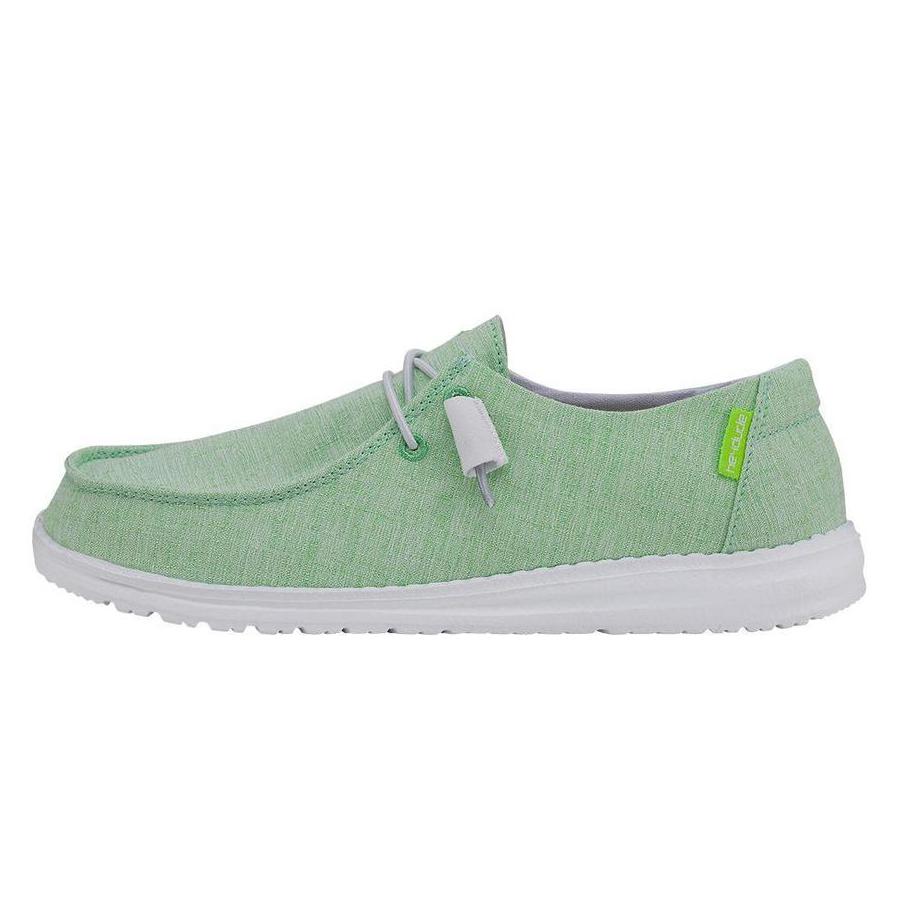 Women's Hey Dude Wendy Slip On Shoes Green | QUCPN-6295