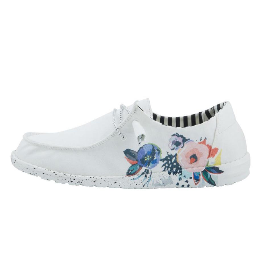 Women's Hey Dude Wendy Slip On Shoes White | DNOZF-3529