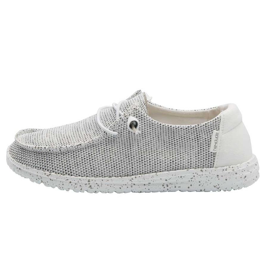 Women's Hey Dude Wendy Sox Slip On Shoes Grey White | FYINS-6372