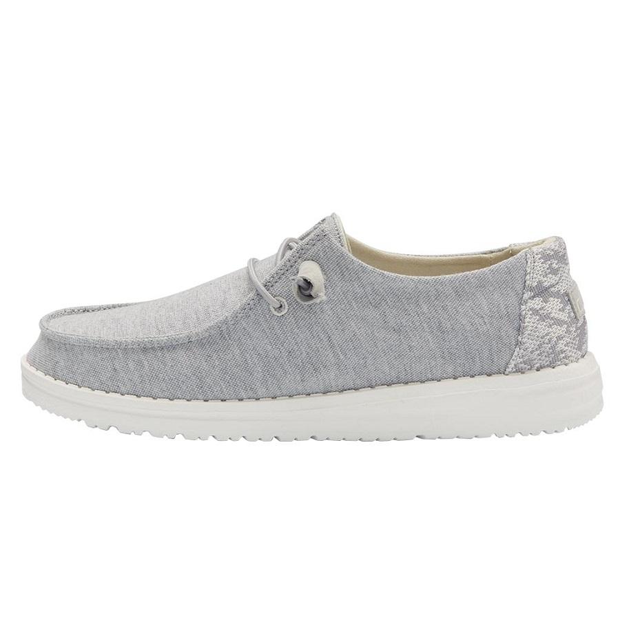 Women's Hey Dude Wendy Stretch Slip On Shoes Grey | JHWRI-9187