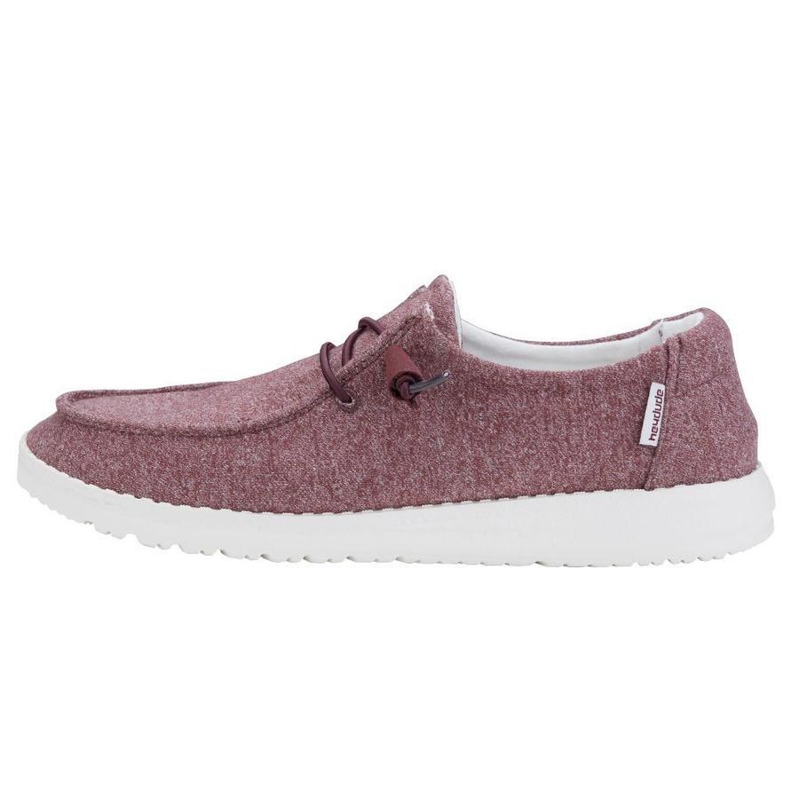 Women's Hey Dude Wendy Stretch Slip On Shoes Burgundy | LKJNX-4935