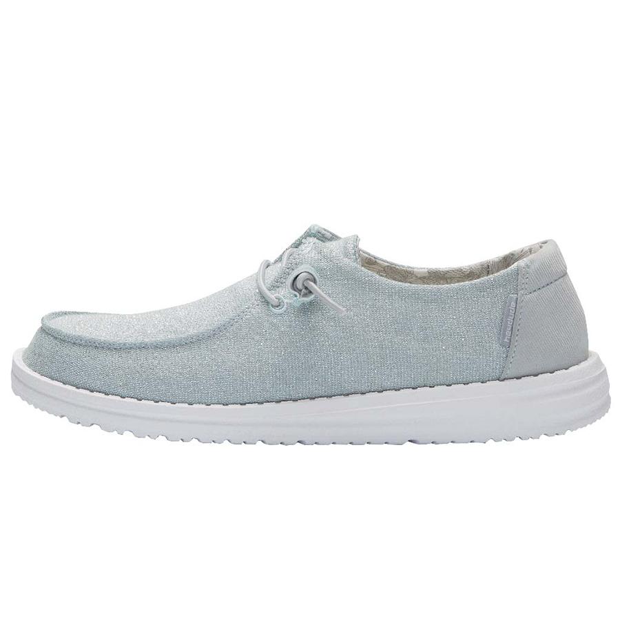 Women's Hey Dude Wendy Stretch Slip On Shoes Blue | PZMYB-7406