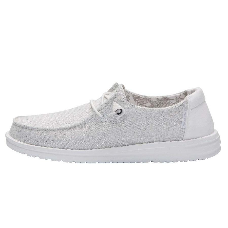 Women's Hey Dude Wendy Stretch Slip On Shoes White | TWGSK-0734