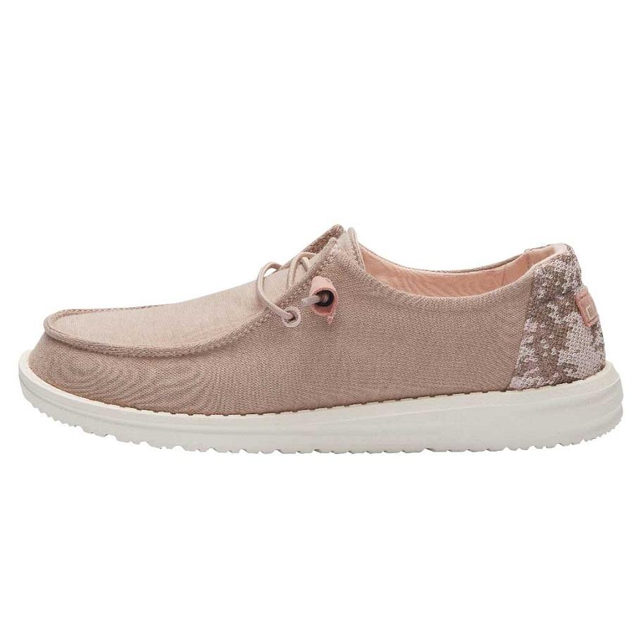 Women's Hey Dude Wendy Stretch Slip On Shoes Rose | UHTQR-3280